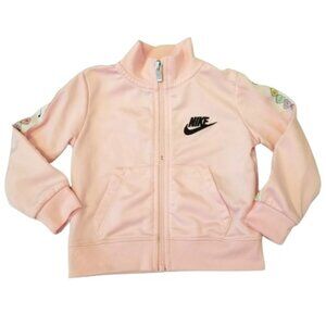 Nike Pink Baby Girl Zip up Sweater Heart Trim Track Suit Toddler 18 Months